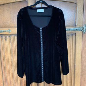 Vintage Equestrian Designs Velvet Snap Front Tunic Top 3x